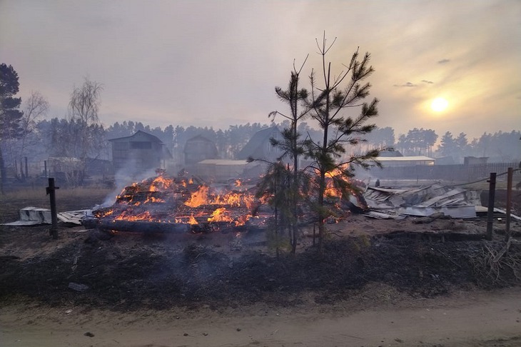Пожар в Усольском районе. Фото пресс-службы прокуратуры Иркутской области