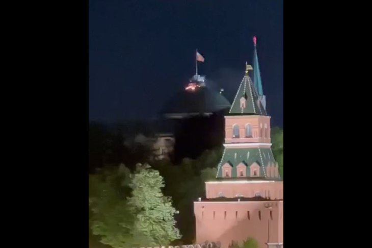 Пожар после попытки атаки беспилотников. Скриншот видео из телеграм-канала BRIEF