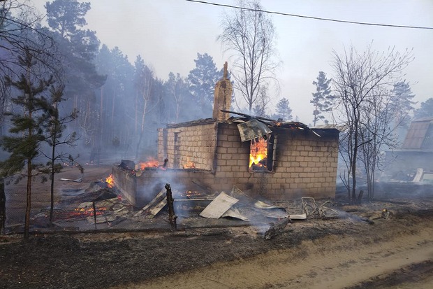 Пожар в Усольском районе. Фото пресс-службы прокуратуры Иркутской области