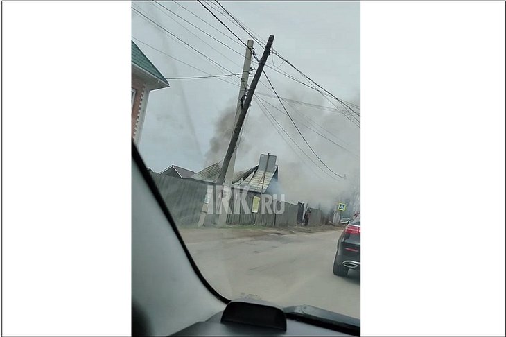 Пожар в Маркова. Скриншот видео Ларисы Хроменковой