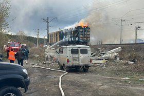 Горящий вагон. Фото пресс-службы Восточно-Сибирской транспортной прокуратуры
