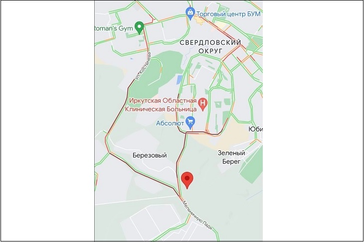 Пробка в сторону Мельничной Пади. Изображение предоставлено Павлом Коркиным
