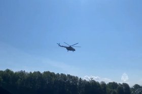 Вертолет. Скриншот видео МЧС России
