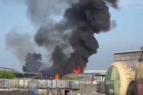 Пожар в Ангарске. Скриншот видео пресс-службы ГУ МЧС России по Иркутской области