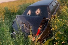 Разбитый автомобиль. Фото Госавтоинспекции Иркутска
