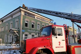 Пожар в 130-м квартале. Фото Ольги Фонаревой, IRK.ru