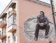 Свердлова, 23, граффити «Валентин Распутин». Идея изображения связана с понятием «малой родины»