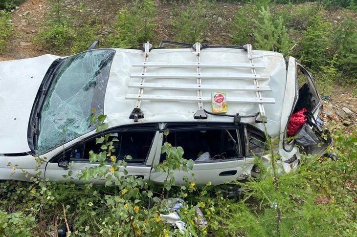 Авария в Ольхонском районе. Фото Госавтоинспекции Иркутской области