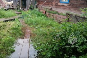 Подтопленный участок в Казачинско-Ленском районе. Фото пресс-службы ГУ МЧС России по Иркутской области
