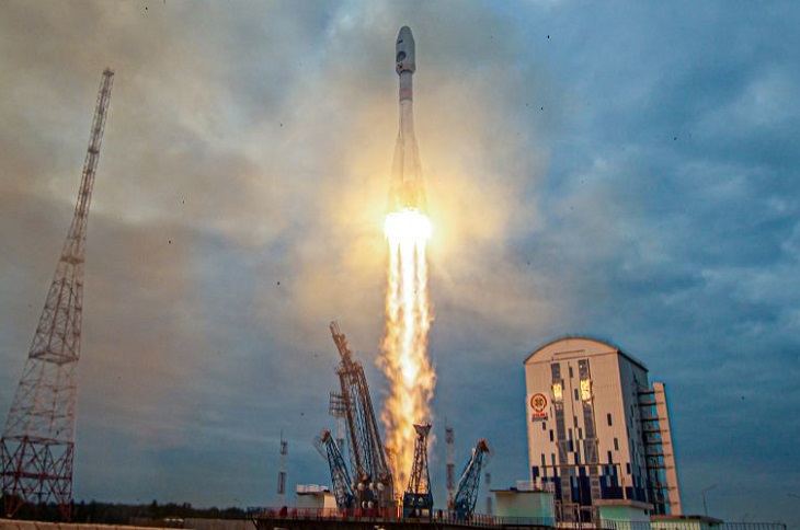 Пуск ракеты-носителя «Союз-2.1б» с разгонным блоком «Фрегат» и автоматической станцией «Луна-25». Фото пресс-службы Роскосмоса