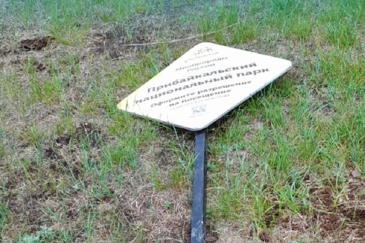 Поврежденнвый аншлаг. Фото Юрия Мясникова