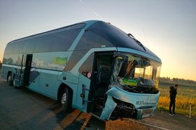 Автобус после ДТП. Фото пресс-службы ГУ МВД России по Иркутской области