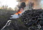 Горящие шины в Черемхово. Фото ГУ МЧС России по Иркутской области
