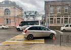 Место ДТП в центре города. Фото ГИБДД Иркутска