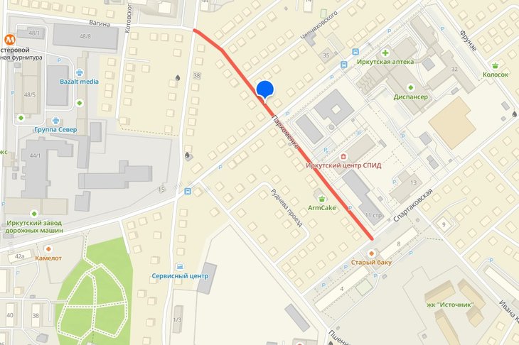 Улица Пархоменко. Скриншот с сайта http://www.2gis.ru*