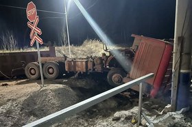 Авария на переезде. Фото пресс-службы Восточно-Сибирской транспортной прокуратуры
