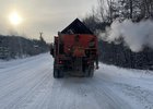 Уборка дорог от снега. Фото пресс-службы правительства Иркутской области