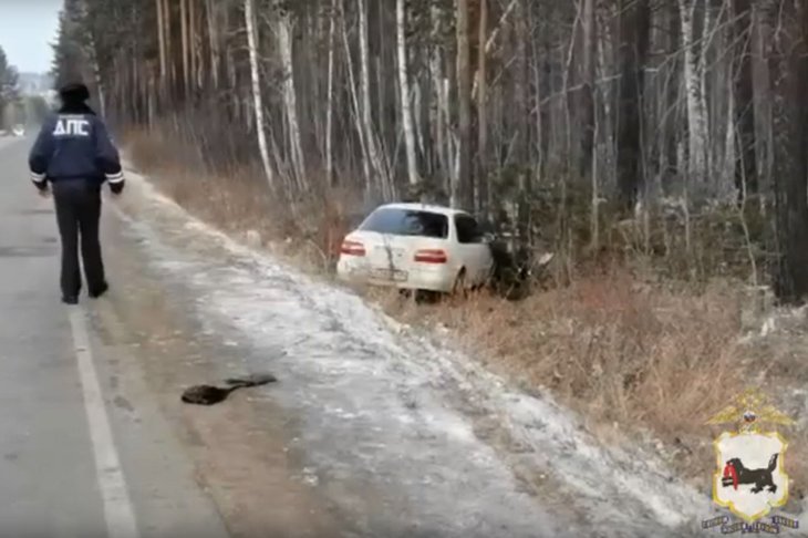 ДТП в Шелеховском районе. Скриншот видео ГУ МВД России по Иркутской области
