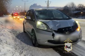 Honda Fit после ДТП. Скриншот видео пресс-службы ГУ МВД России по Иркутской области