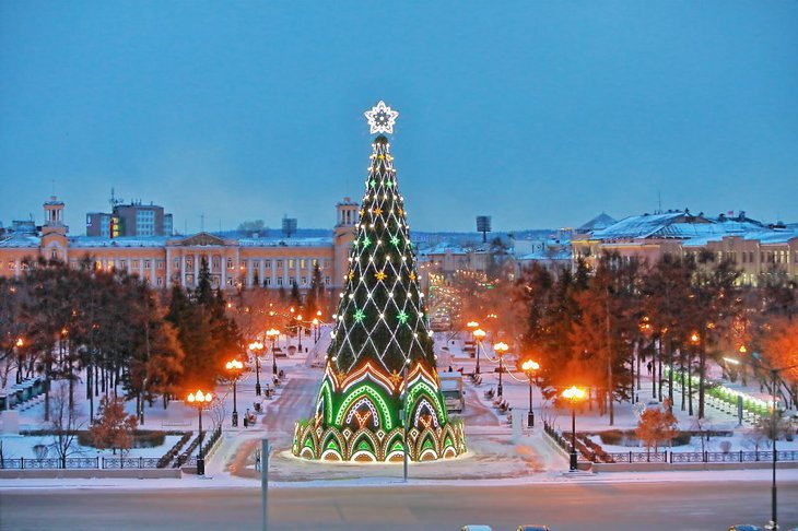 Главная елка в Иркутске. Фото Александра Шудыкина