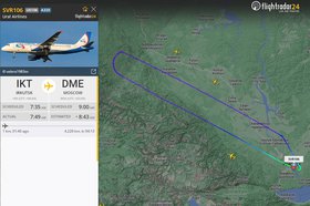 Скриншот сервиса flightradar24