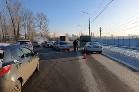Место ДТП. Фото пресс-службы Госавтоинспекции Иркутска