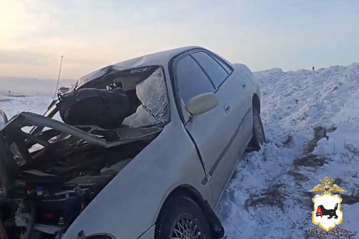 ДТП в Черемховском районе. Скриншот видео пресс-службы ГУ МВД России по Иркутской области