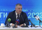 Игорь Кобзев на пресс-конференции. Скриншот прямой трансляции