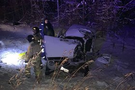 Автомобиль после ДТП. Фото пресс-службы ГУ МВД России по Иркутской области