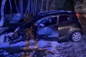 Авария в Ангарском городском округе. Скриншот видео ГУ МВД России по Иркутской области
