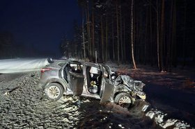 Место ДТП. Фото пресс-службы ГУ МВД России по Иркутской области