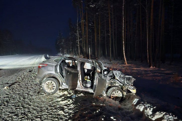 Место ДТП. Фото пресс-службы ГУ МВД России по Иркутской области