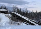 Разрушенный мост. Фото из телегрма-канала губернатора Иркутской области Игоря Кобзева