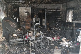 Горевший дом в Алзамае. Фото из телеграм-канала госпожнадзора по Нижнеудинскому району