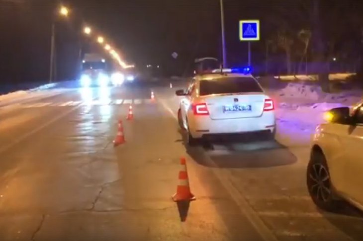 Место ДТП. Скриншот видео пресс-службы Госавтоинспекции Иркутской области