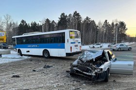 Место ДТП. Фото пресс-службы ГУ МВД России по Иркутской области