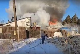 Пожар в кафе Скриншот видео ГУ МЧС России по Иркутской области