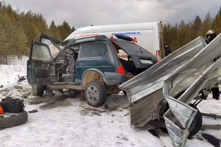Авария в Братском районе. Скриншот видео ГУ МВД России по Иркутской области