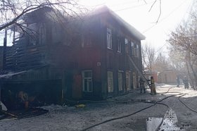 Дом, в котором произошел пожар. Фото пресс-службы ГУ МЧС России по Иркутской области