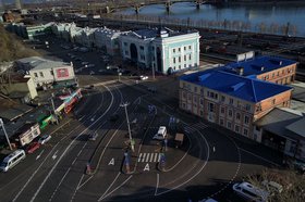 Дорога у железнодорожного вокзала. Фото пресс-службы администрации Иркутска