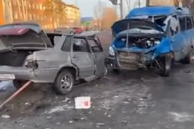 Авария в Вихоревке. Скриншот видео ГУ МВД России по Иркутской области