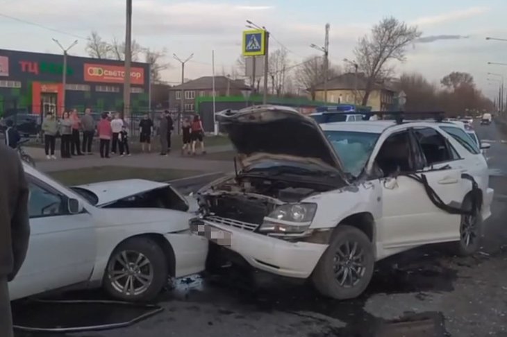 Авария в Черемхово. Скриншот видео ГУ МВД России по Иркутской области