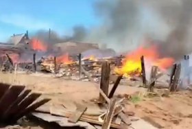 Пожар в Братске. Скриншот видео ГУ МЧС России по Иркутской области