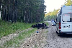 Место ДТП. Фото пресс-службы Госавтоинспекции по Иркутской области