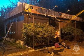 Горевший павильон. Фото ГУ МЧС России по Иркутской области