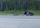 Место ДТП. Фото пресс-службы Госавтоинспекции по Иркутской области