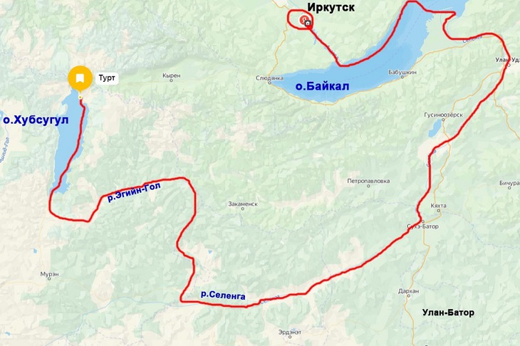 Маршрут экспедиции. Скриншот сервиса «Яндекс.Карты»