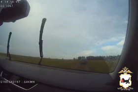 Погоня в Тулуне. Скриншот видео пресс-службы ГУ МВД России по Иркутской области