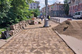 Ремонт плитки на Ленина. Фото пресс-службы администрации Иркутска