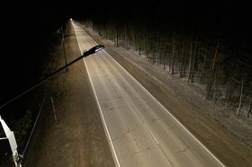 Освещение дороги. Фото пресс-службы правительства Иркутской области
